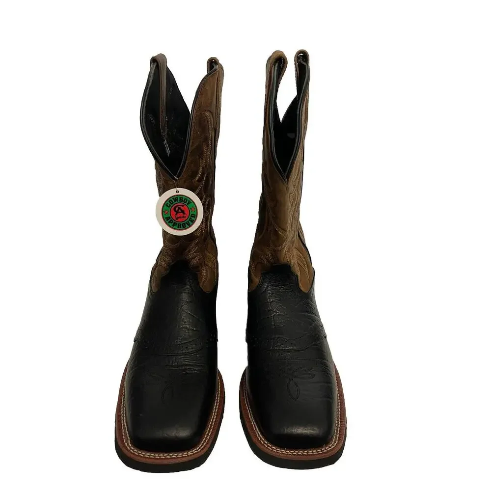 Laredo Topeka Square Toe Cowboy Mens Black, Brown Dress Boots 7824 - Size 12